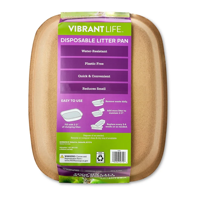 Alt view image 2 of 6 - Vibrant Life Disposable Water-Resistant Cat Litter Box, 3 Count