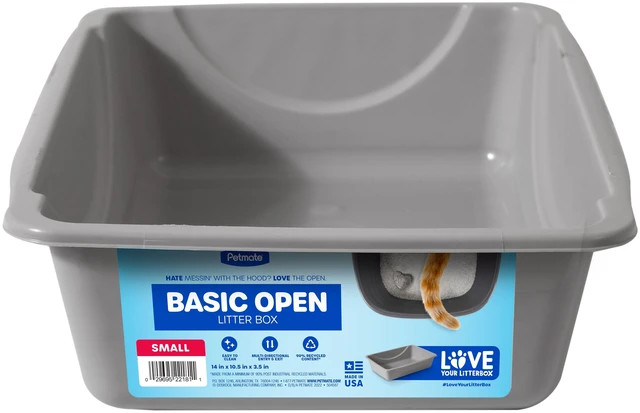 Alt view image 6 of 6 - Petmate Basic Open Cat Litter Pan, Plastic, 14" L, Small, Assorted, Pack of 1