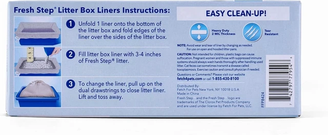 Alt view image 2 of 6 - Fresh Step Drawstring Litter Box Liners Unscented, Jumbo, 36"x19", 7 Count