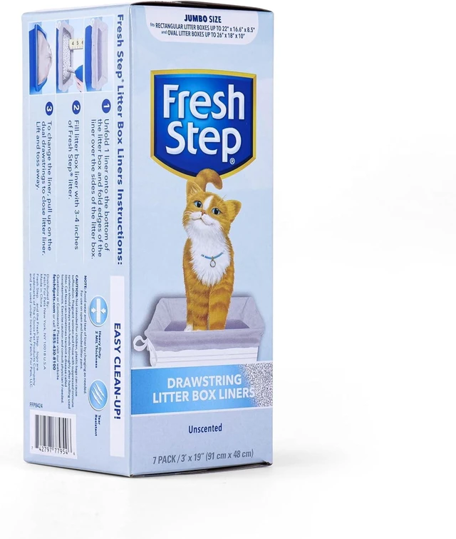 Alt view image 4 of 6 - Fresh Step Drawstring Litter Box Liners Unscented, Jumbo, 36"x19", 7 Count