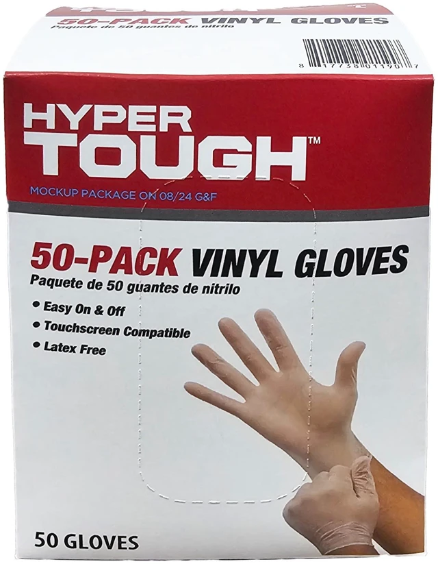 Main image of Hyper Tough Vinyl Disposable Gloves, 50-Pack