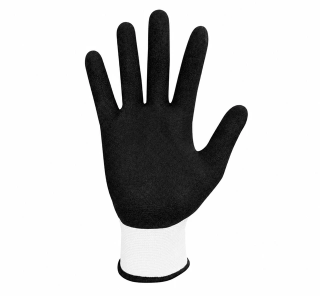 Alt view image 5 of 7 - Hyper Tough Performance Grip Gloves, ANSI Cut Resistant, Nitrile, Nylon, Spandex, White, Small