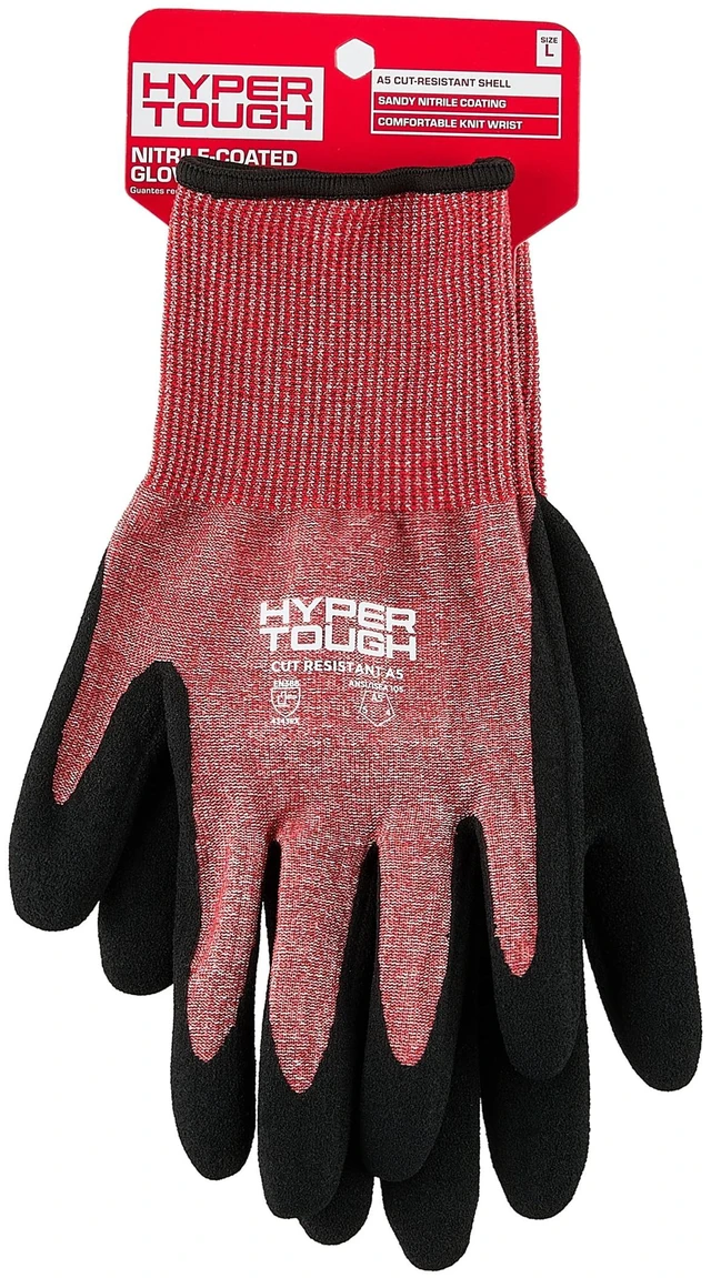 Alt view image 7 of 7 - Hyper Tough Cut-Resistant Nitrile Coated Gloves, Size L