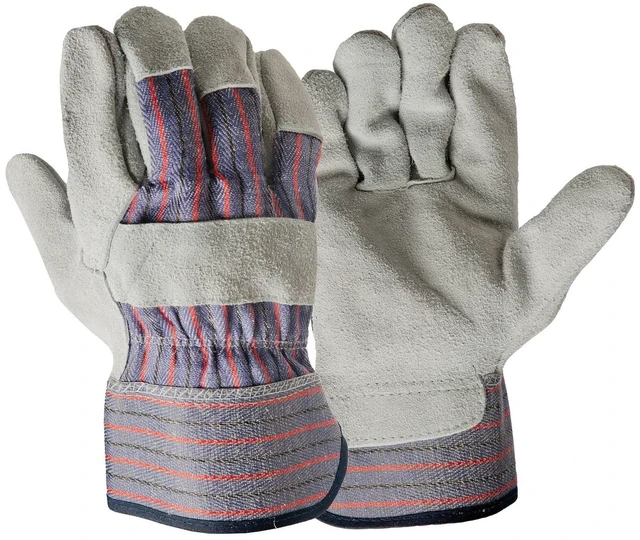 Main image of Hyper Tough Leather Palm Multi-Use Work Gloves, Large, Glacier Gray, 1 Pair