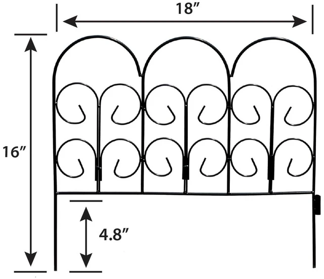 Alt view image 4 of 5 - Expert Gardener Iris Garden Border Edging, 16 in H x 18 in W, Black Powder-Coated Steel