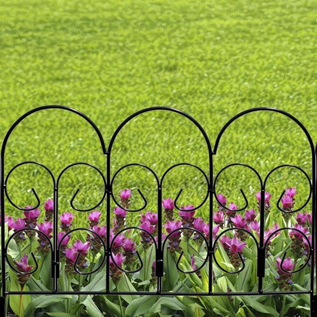 Alt view image 2 of 5 - Expert Gardener Iris Garden Border Edging, 16 in H x 18 in W, Black Powder-Coated Steel