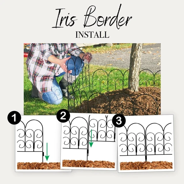 Alt view image 3 of 5 - Expert Gardener Iris Garden Border Edging, 16 in H x 18 in W, Black Powder-Coated Steel