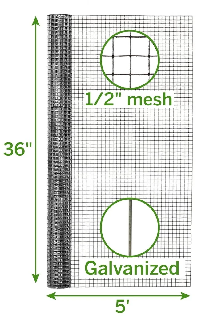 Alt view image 6 of 6 - Garden Craft 1/2 in. Gray Steel Hardware Cloth, 36 in. H x 5 ft. L