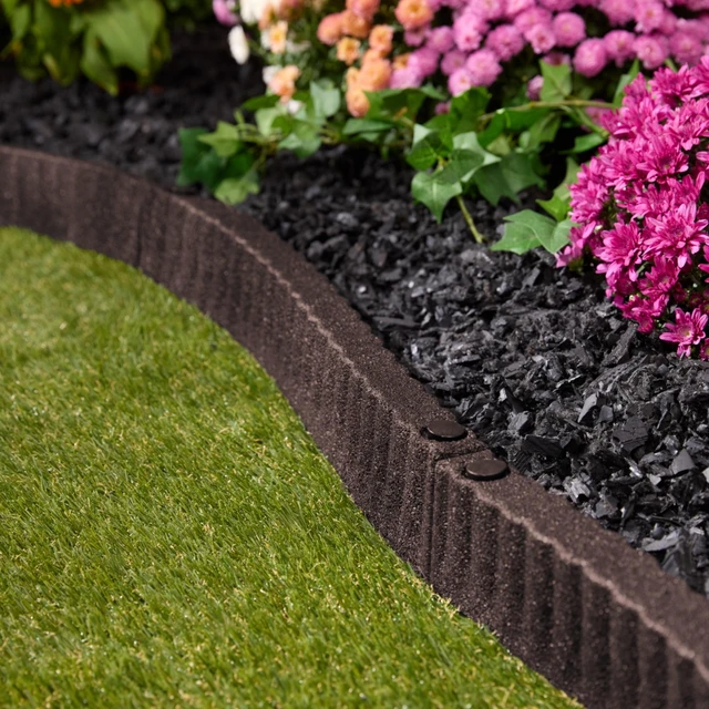 Alt view image 4 of 5 - Expert Gardener Brown Recycled Rubber Garden Border Landscape Edging, 2ft x 3in