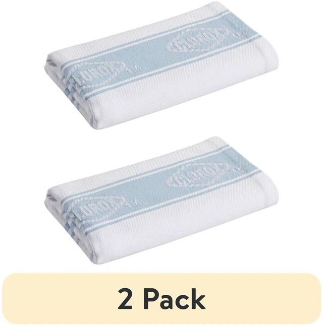 Main image of Clorox Cotton Kitchen Towel, 2-Pack, 15" x 25", Blue, Durable for Cooking, Drying Dishes, Cleaning