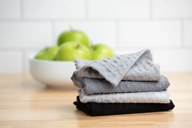 Alt view image 4 of 6 - Mainstays 4-Pack Waffle Dishcloth Set, 100% Cotton, Gray, 12in x 12in