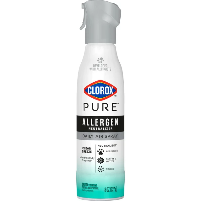 Alt view image 3 of 5 - Clorox PURE Allergen Neutralizer Daily Air Spray Clean Breeze 8oz Bottle