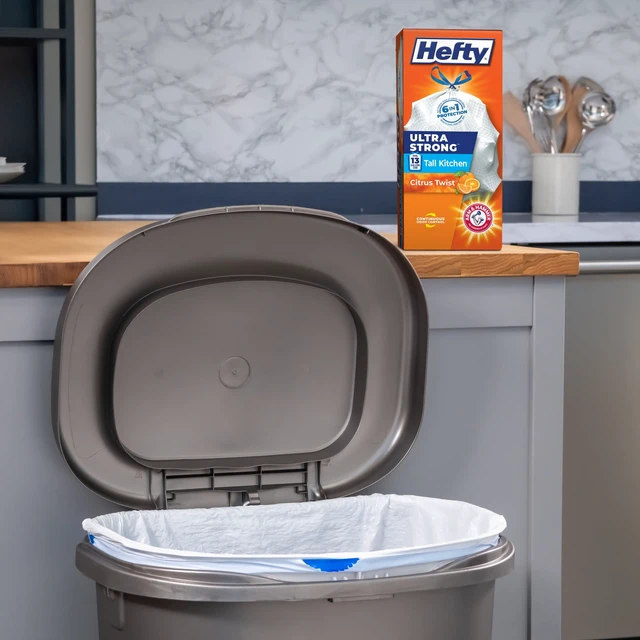 Alt view image 5 of 6 - Hefty Ultra Strong 13 Gallon Tall Kitchen Trash Bags, White, Citrus Twist Scent, 40 Count