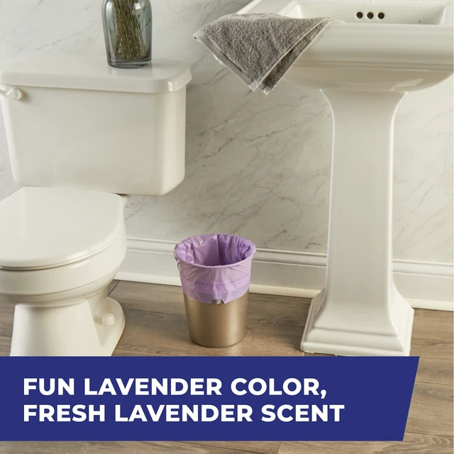 Alt view image 4 of 6 - Hefty Small Trash Bags 4 Gallon 20 Count, Purple, Fabuloso Lavender Scent