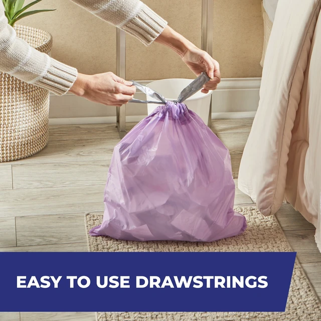 Alt view image 6 of 6 - Hefty Small Trash Bags 4 Gallon 20 Count, Purple, Fabuloso Lavender Scent