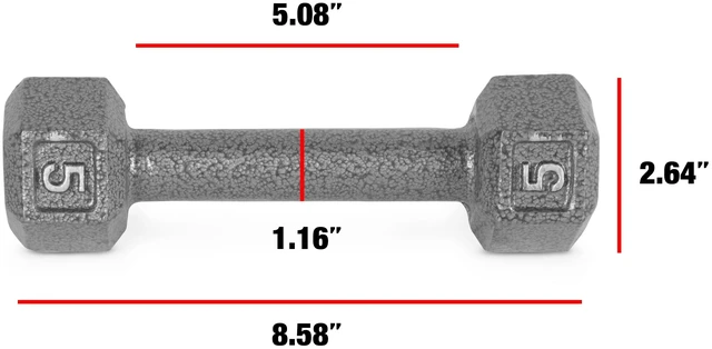 Alt view image 2 of 4 - CAP Barbell Cast Iron Dumbbell Weights, 5Lbs., Pair