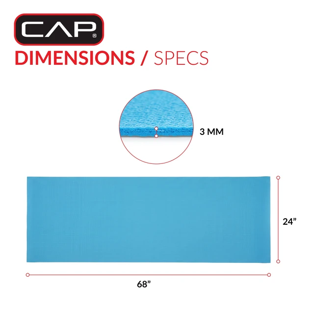 Alt view image 7 of 7 - CAP Non-Slip Yoga Mat 3mm Lightweight Exercise Mat for Home Workouts and Pilates