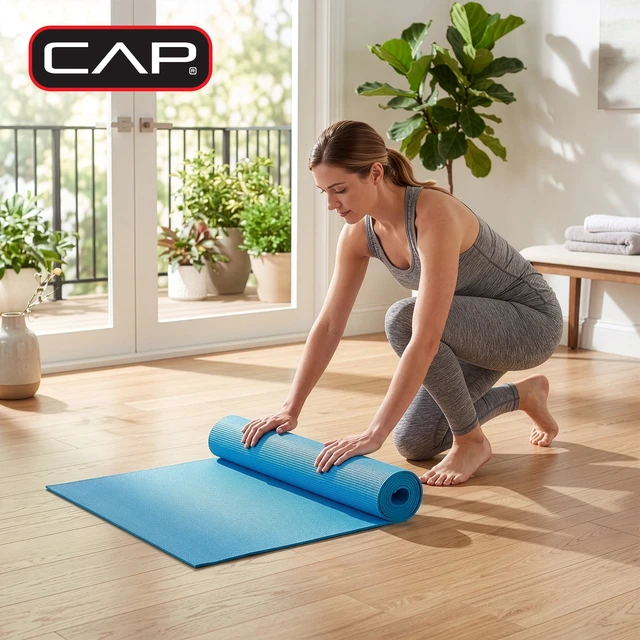 Alt view image 6 of 7 - CAP Non-Slip Yoga Mat 3mm Lightweight Exercise Mat for Home Workouts and Pilates
