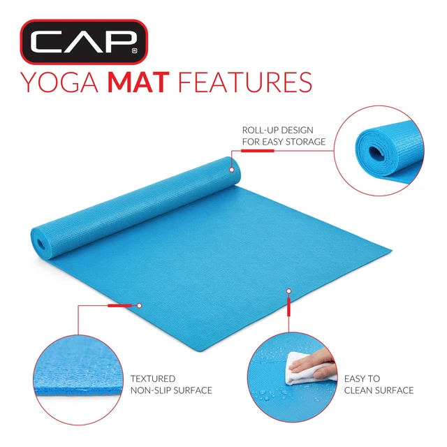 Alt view image 2 of 7 - CAP Non-Slip Yoga Mat 3mm Lightweight Exercise Mat for Home Workouts and Pilates