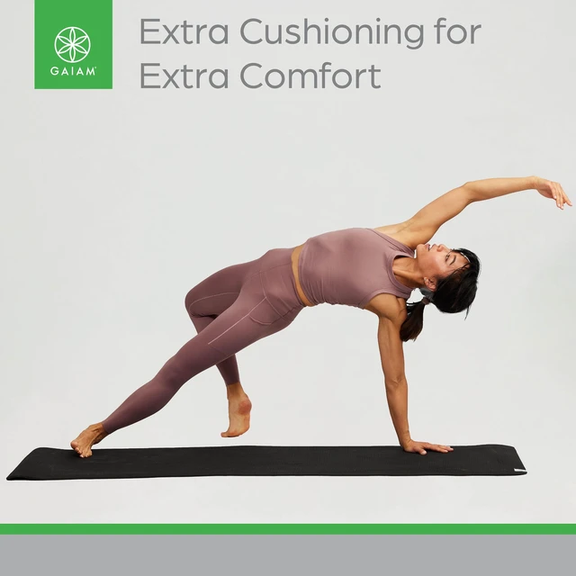 Alt view image 6 of 6 - Gaiam Performance Yoga Mat, 23.5" x 68" x 6mm, TPE, Black