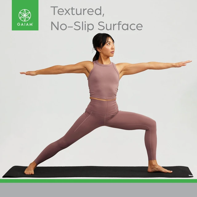 Alt view image 2 of 6 - Gaiam Performance Yoga Mat, 23.5" x 68" x 6mm, TPE, Black