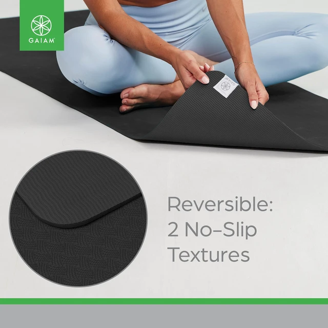 Alt view image 4 of 6 - Gaiam Performance Yoga Mat, 23.5" x 68" x 6mm, TPE, Black