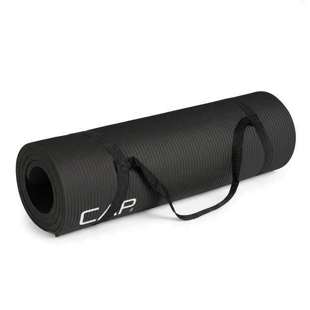 Main image of CAP 1/2-Inch Thick Yoga Exercise Mat with Carry Strap, 68" x 24", Black
