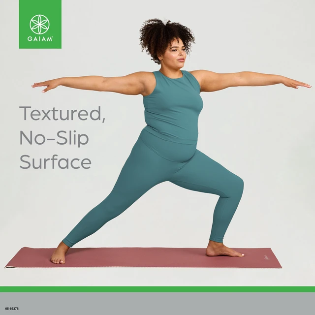 Alt view image 4 of 6 - Gaiam Reversible Yoga Mat 24" x 68" x 5mm, Pink Khaki
