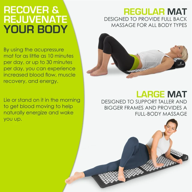 Alt view image 3 of 5 - ProsourceFit Acupressure Mat and Pillow Set for Back and Neck Pain Relief and Muscle Relaxation