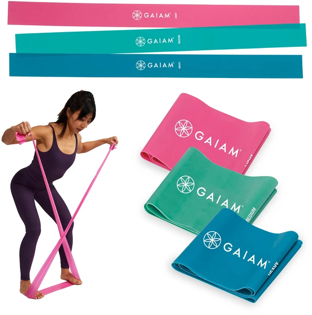 Main image of Gaiam Flat Band Kit, Rubber, Multicolor