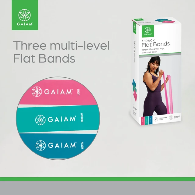Alt view image 3 of 6 - Gaiam Flat Band Kit, Rubber, Multicolor