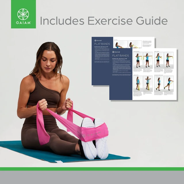 Alt view image 6 of 6 - Gaiam Flat Band Kit, Rubber, Multicolor
