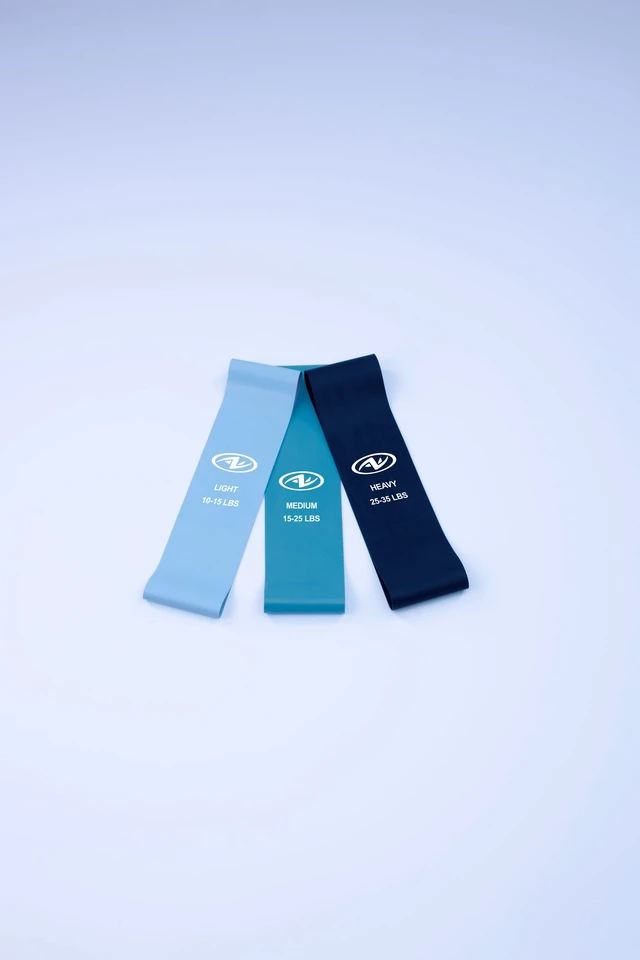 Alt view image 5 of 6 - Athletic Works Mini Loop Bands (Latex Free) - Set of 3 Levels: Light, Medium, Heavy