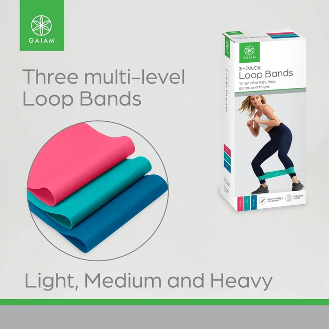 Alt view image 2 of 6 - Gaiam Loop Resistance Exercise Bands 3-Piece with Exercise Guide