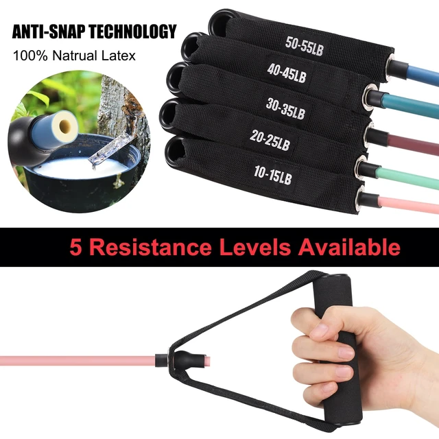Alt view image 3 of 6 - XPRT Fitness Single Resistance Band with Handles and Door Anchor for Home Gym, 10LB