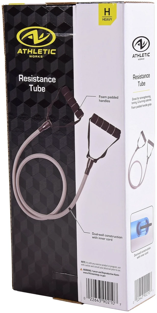 Alt view image 5 of 5 - Athletic Works Heavy Resistance Tube Exercise Band, Gray