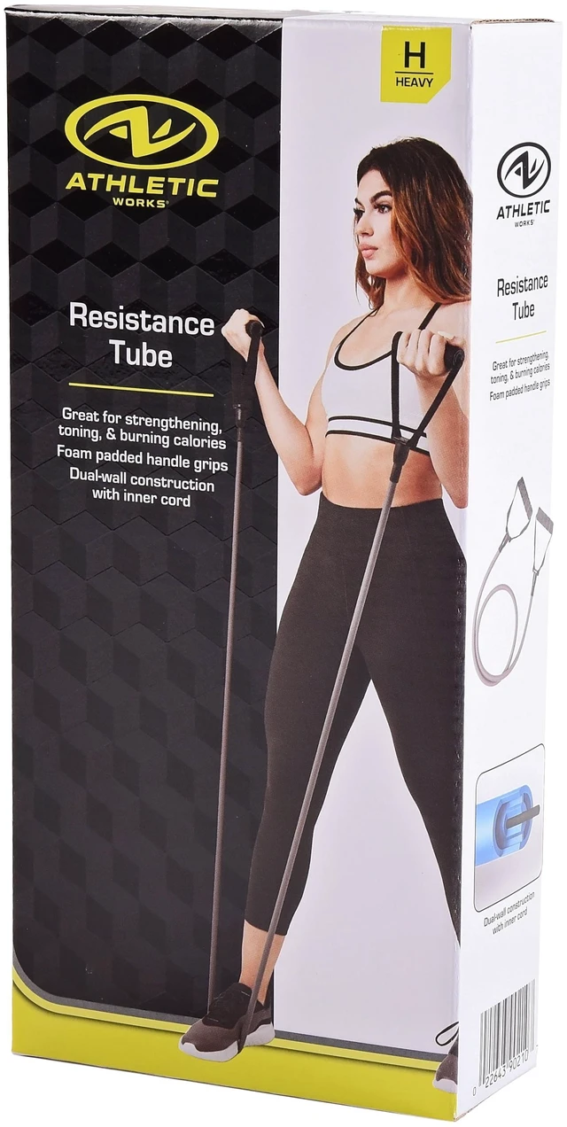 Alt view image 2 of 5 - Athletic Works Heavy Resistance Tube Exercise Band, Gray