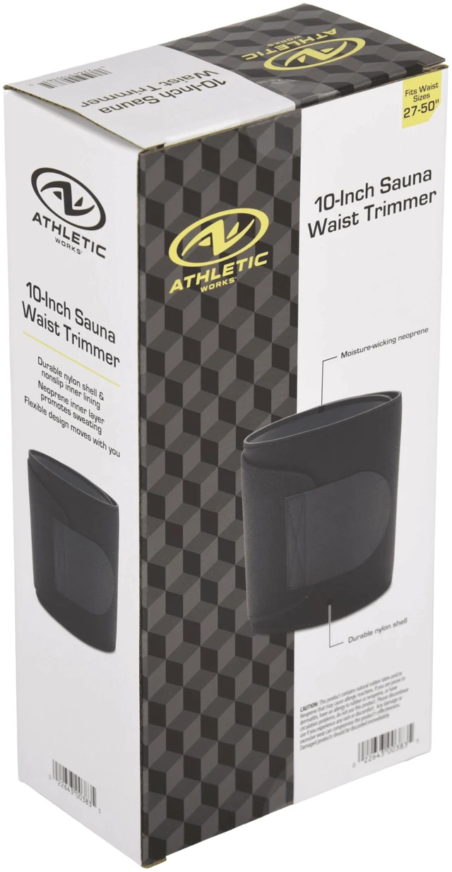 Alt view image 6 of 6 - Athletic Works 10" Sauna Waist Trimmer, Black, Adult