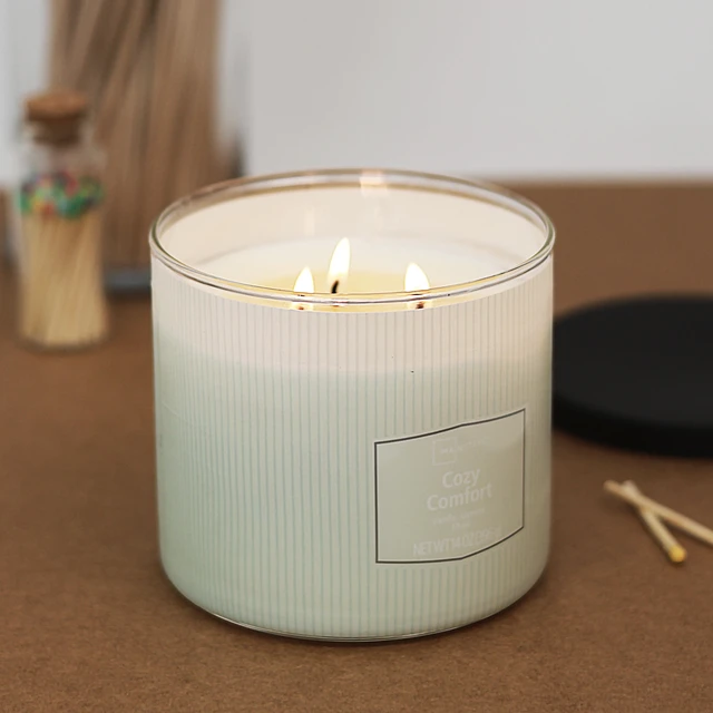 Alt view image 6 of 6 - Mainstays Cozy Comfort 3-Wick Textured Wrapped Scented Candle, 14 oz