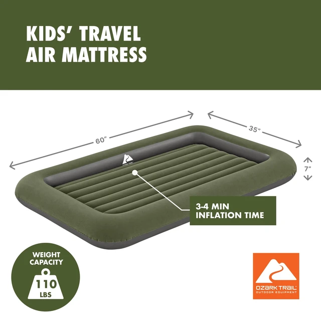 Alt view image 2 of 5 - Ozark Trail Kids Air Mattress, Child Air Bed, No Pump Included