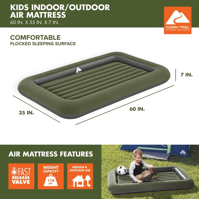 Alt view image 4 of 5 - Ozark Trail Kids Air Mattress, Child Air Bed, No Pump Included