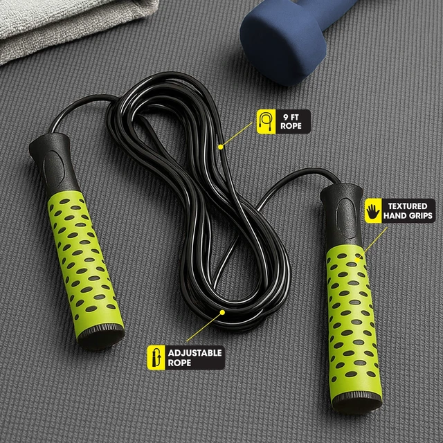 Alt view image 6 of 6 - Beyond Fit 9-Foot Jump Rope with Textured, Non-Slip Handles