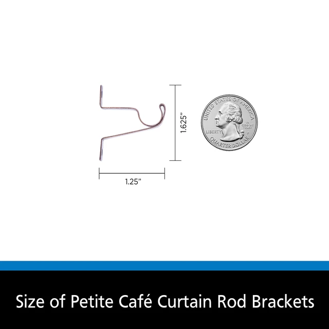 Alt view image 3 of 5 - Mainstays 7/16" Petite Cafe Metal Curtain Mounting Brackets, Set of 2, Bronze