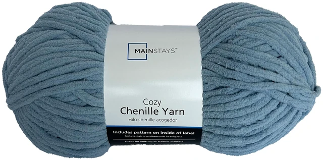 Main image of Mainstays Cozy Chenille Yarn, Super Bulky, 220 yd, 100% Polyester, Faded Denim