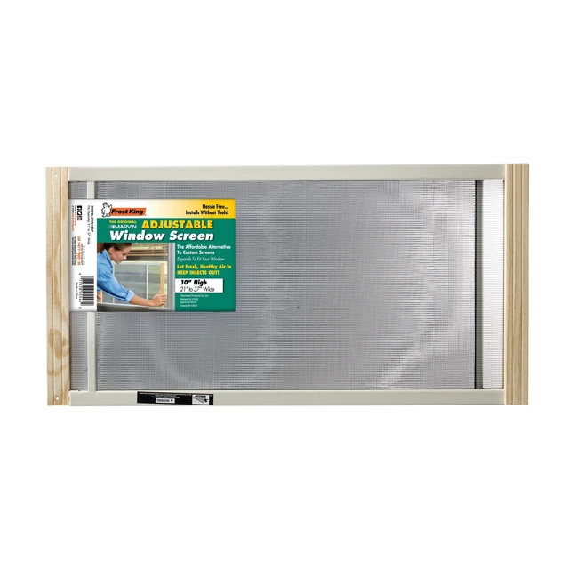 Alt view image 3 of 7 - Frost King 10in H x 21-37in Wood and Steel Adjustable Window Screen, Alternative to Custom Screens