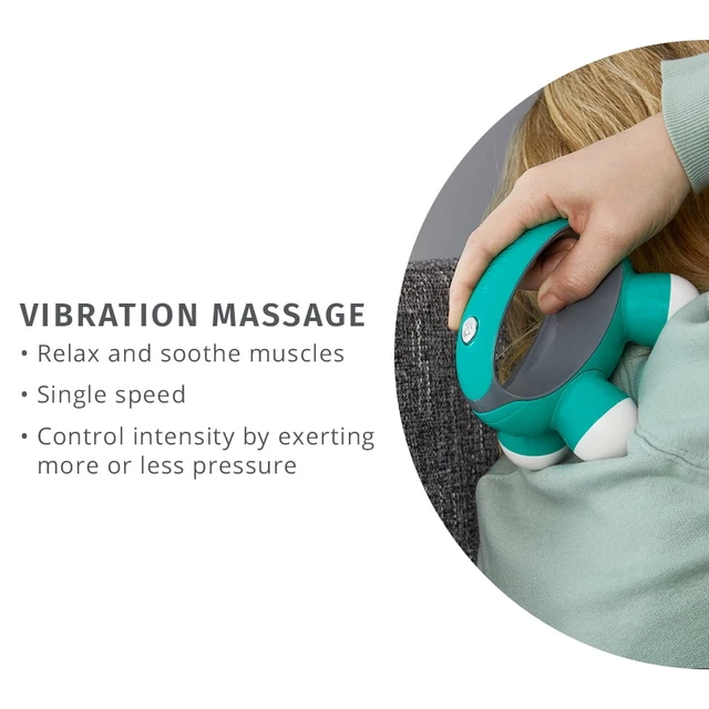 Alt view image 6 of 6 - Homedics Quatro Mini Hand-Held Massager with Vibration Massage, 4 Massage Nodes