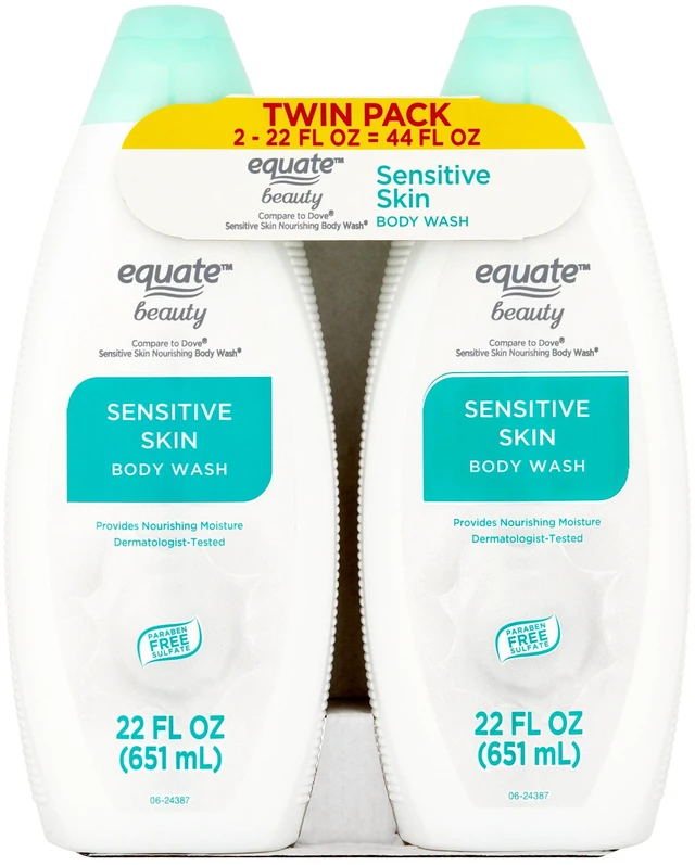 Main image of Equate Sensitive Skin Body Wash, 22 Fl Oz, 2 Pack