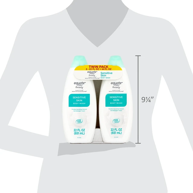 Alt view image 7 of 7 - Equate Sensitive Skin Body Wash, 22 Fl Oz, 2 Pack