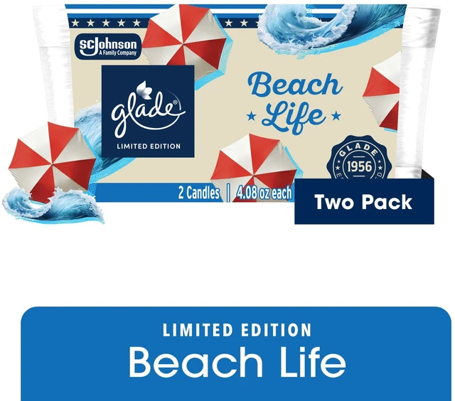 Main image of Glade Candle Jar Beach Life, 4.08 oz, 2 Count