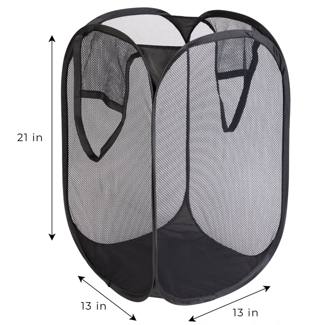 Alt view image 6 of 6 - Mainstays Pop-Up Spiral Polyester Laundry Hamper, Rich Black, Adult